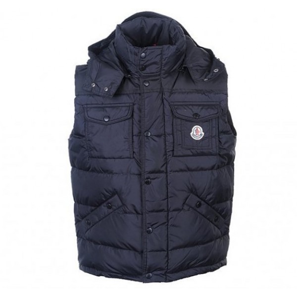 Moncler Uomo Giù Gilet nero Presa M44